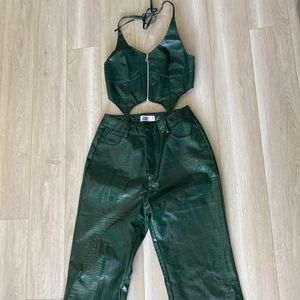 Leather snake print set